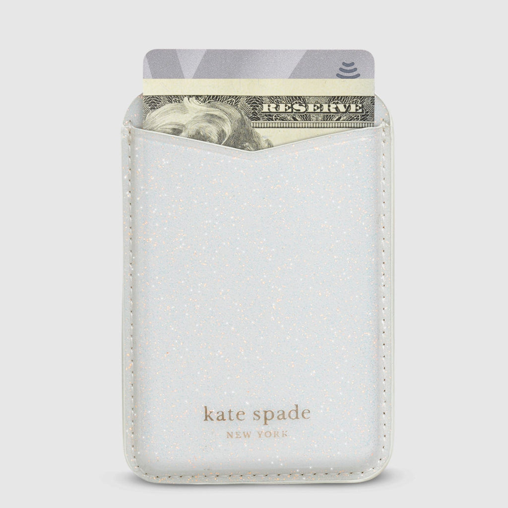 kate spade new york White Glitter MagSafe Wallet