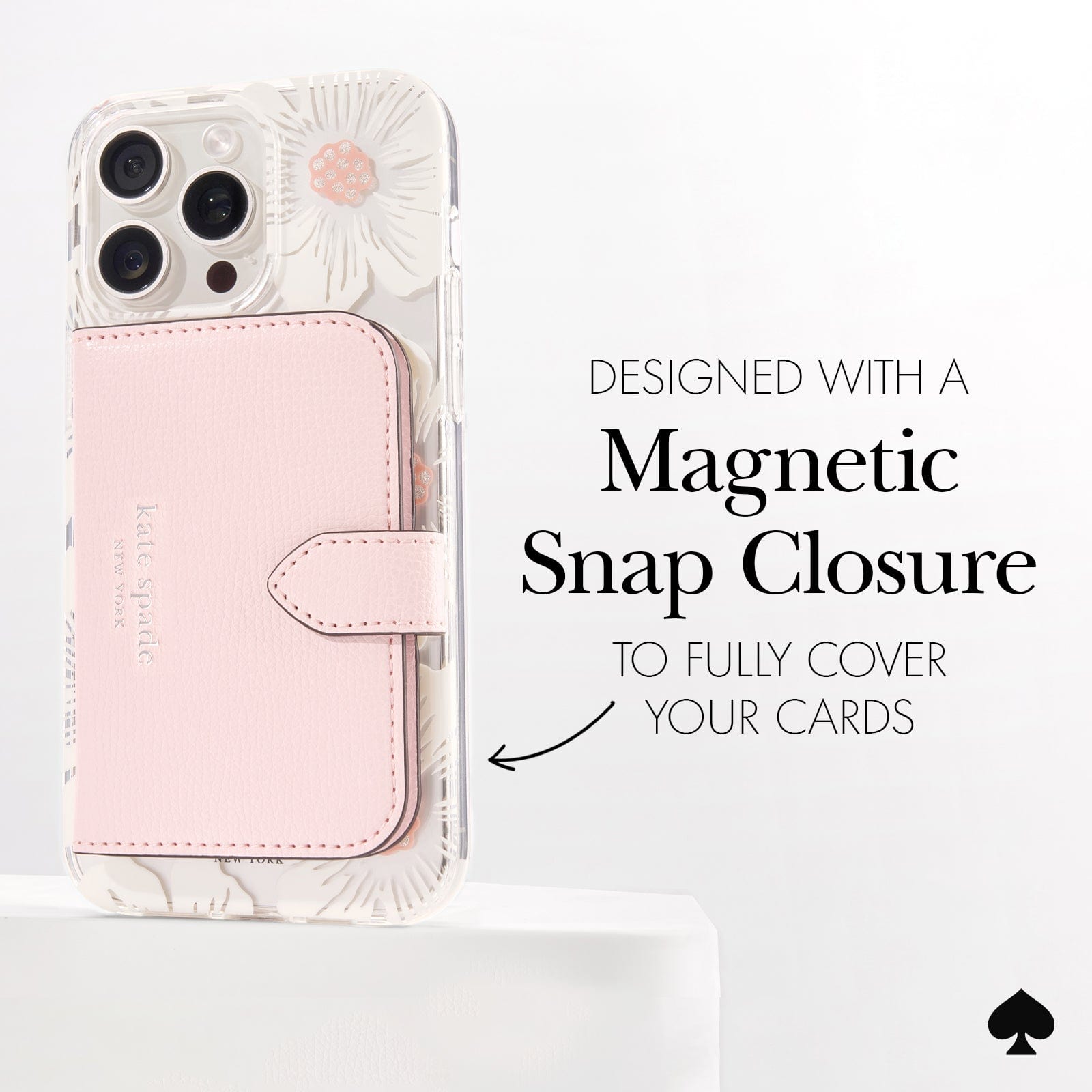 DESIGNED WITH A MAGNETIC SNAP CLOSURE TO FULLY COVER YOUR CARDS