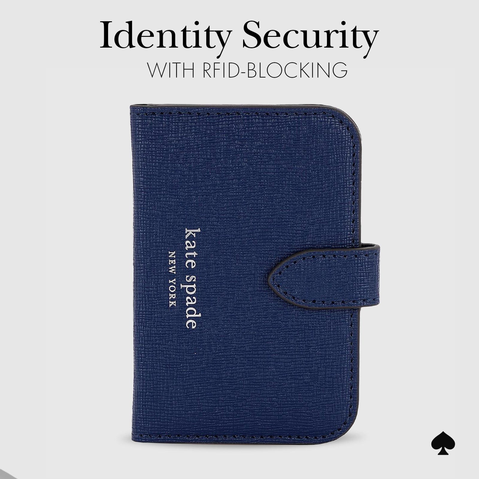 関税送料込 kate spade new york MagSafe ウォレット ロゴ kate spade new york Navy Morgan MagSafe Wallet