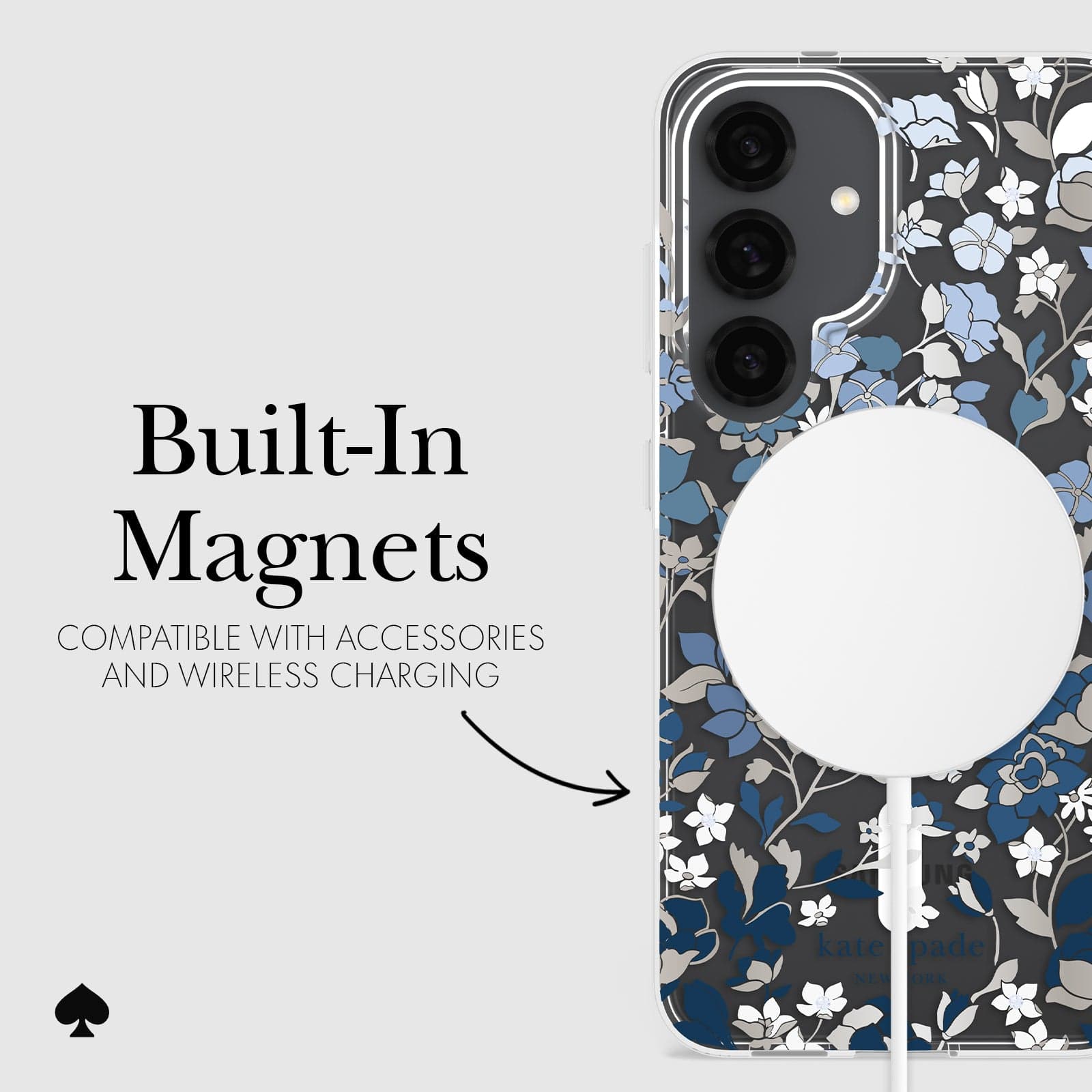 BUILT IN MAGNETS COMPATIBLE WITH ACCESSORIES AND WIRELESS CHARGING