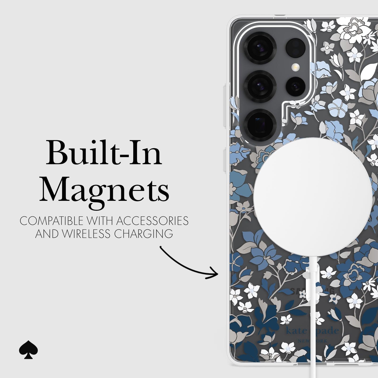 BUILT-IN MAGNETS COMPATIBLE WITH ACCESSORIES AND WIRELESS CHARGING