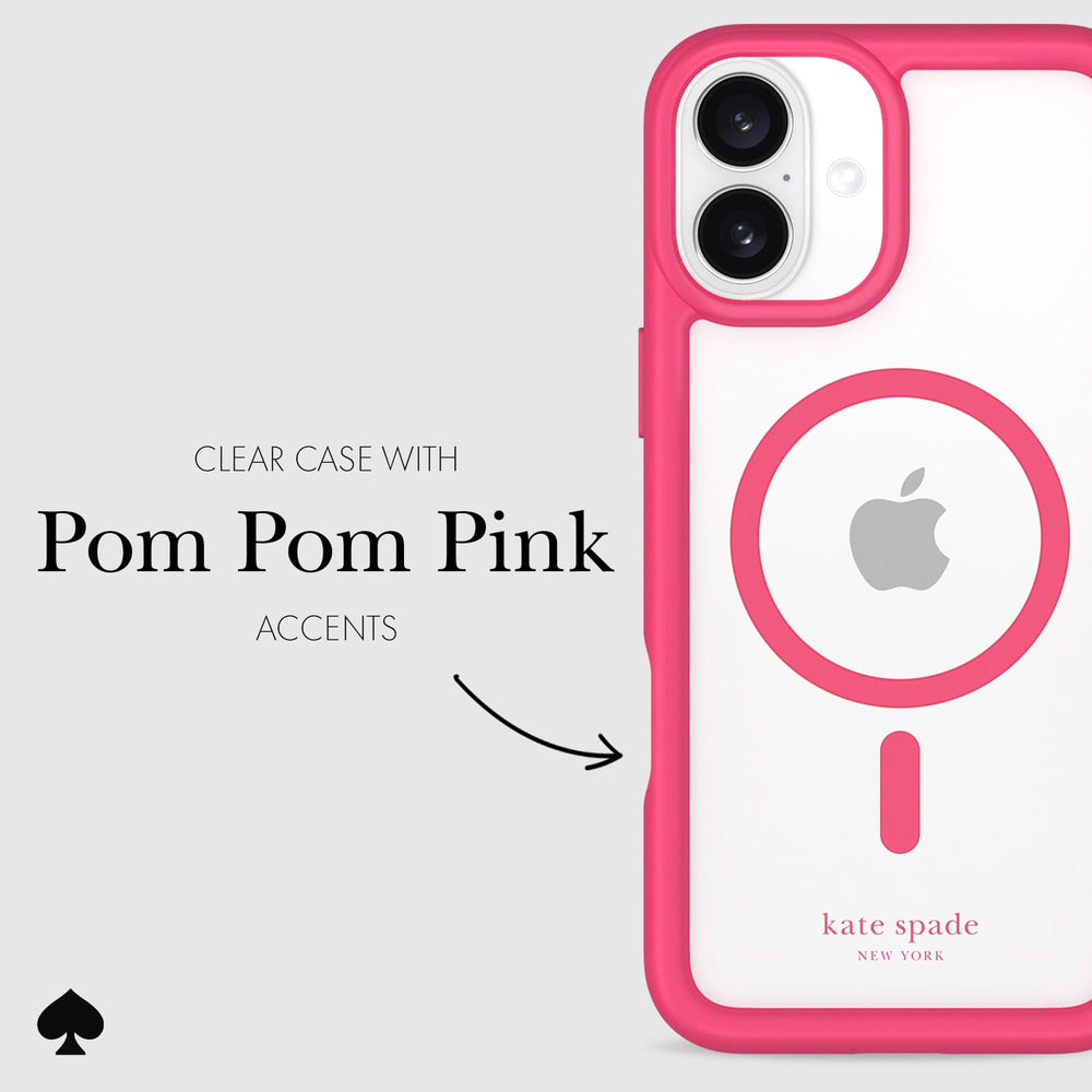 CLEAR CASE WITH POM POM PINK ACCENTS
