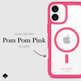 CLEAR CASE WITH POM POM PINK ACCENTS
