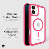 BUILT IN ACTION BUTTON FOR A CLICKABLE FEEL. CUTOUT PROVIDES CONVENIENT ACCESS TO CAMERA CONTROL