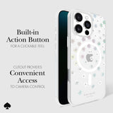 BUILT IN ACTION BUTTON FOR A CLICKABLE FEEL. CUTOUT PROVIDES CONVENIENT ACCESS TO CAMERA CONTROL
