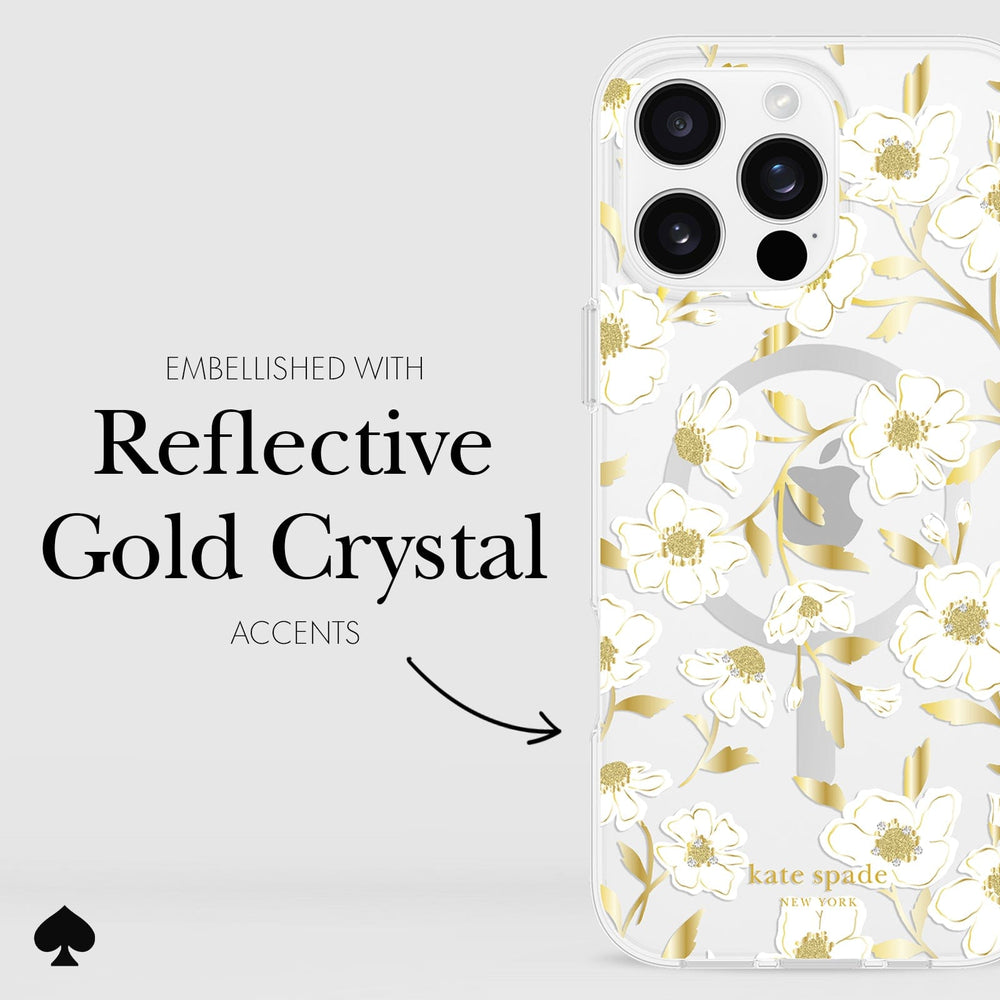 EMBELLISHED WITH REFLECTIVE GOLD CRYSTAL ACCENTS