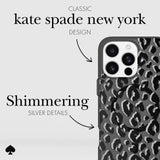 CLASSIC KATE SPADE NEW YORK DESIGN. SHIMMERING SILVER DETAILS. 