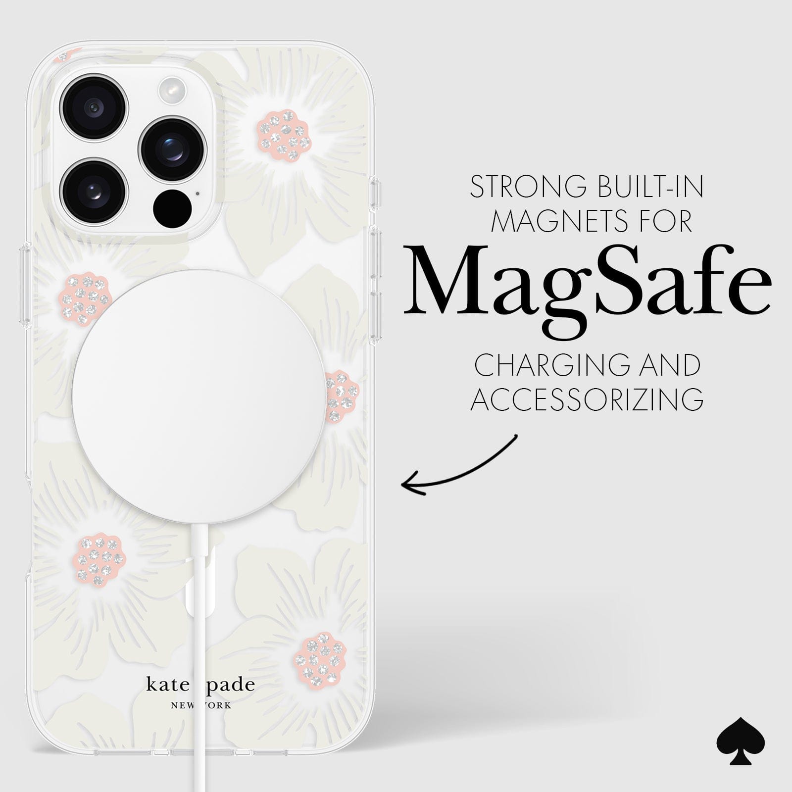 ケイトスペード iphone16plus Hollyhock kate spade new york Liquid Glitter Hollyhock MagSafe - iPhone 16