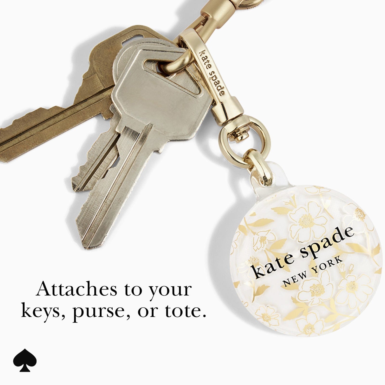 Attaches to your keys, purse, or tote