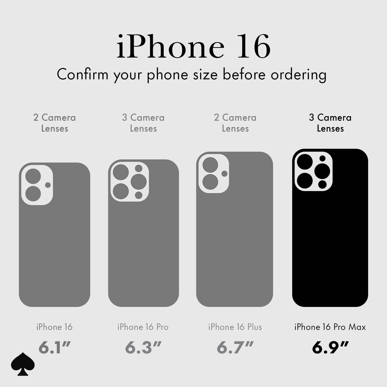 iPhone 16, Confirm your phone size before ordering, 3 camera lenses, 16 pro max 6.9'"