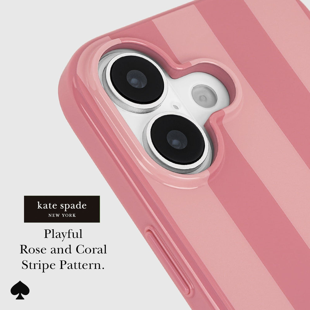 Playful rose and coral stripe pattern