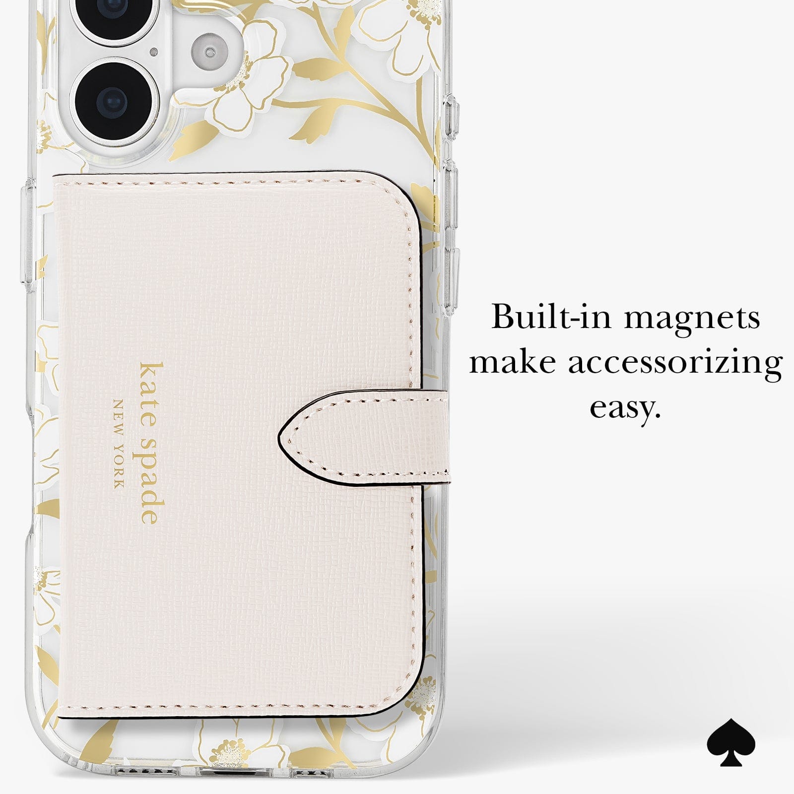 BUILT IN MAGNETS MAKE ACCESSORIZING EASY
