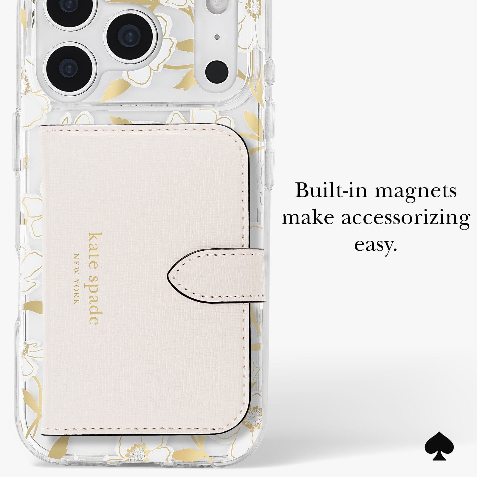 Built-in magnets make accessorizing easy