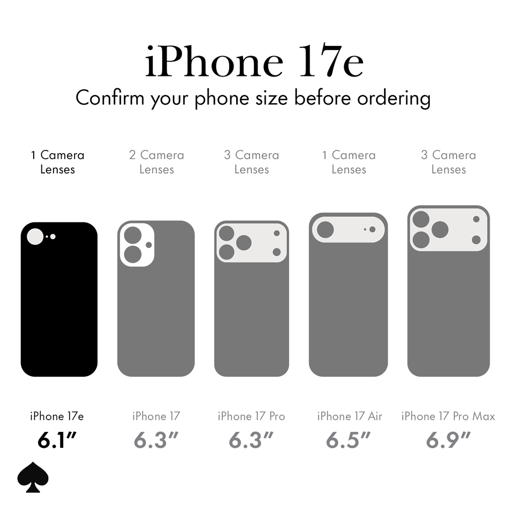iPhone 17e/16e  Confirm your phone size before ordering. 1 camera lenses iPhone 17e/16e 6.1"
