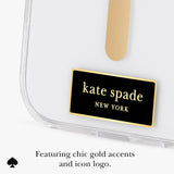 Featuring chic gold accents and icon logo