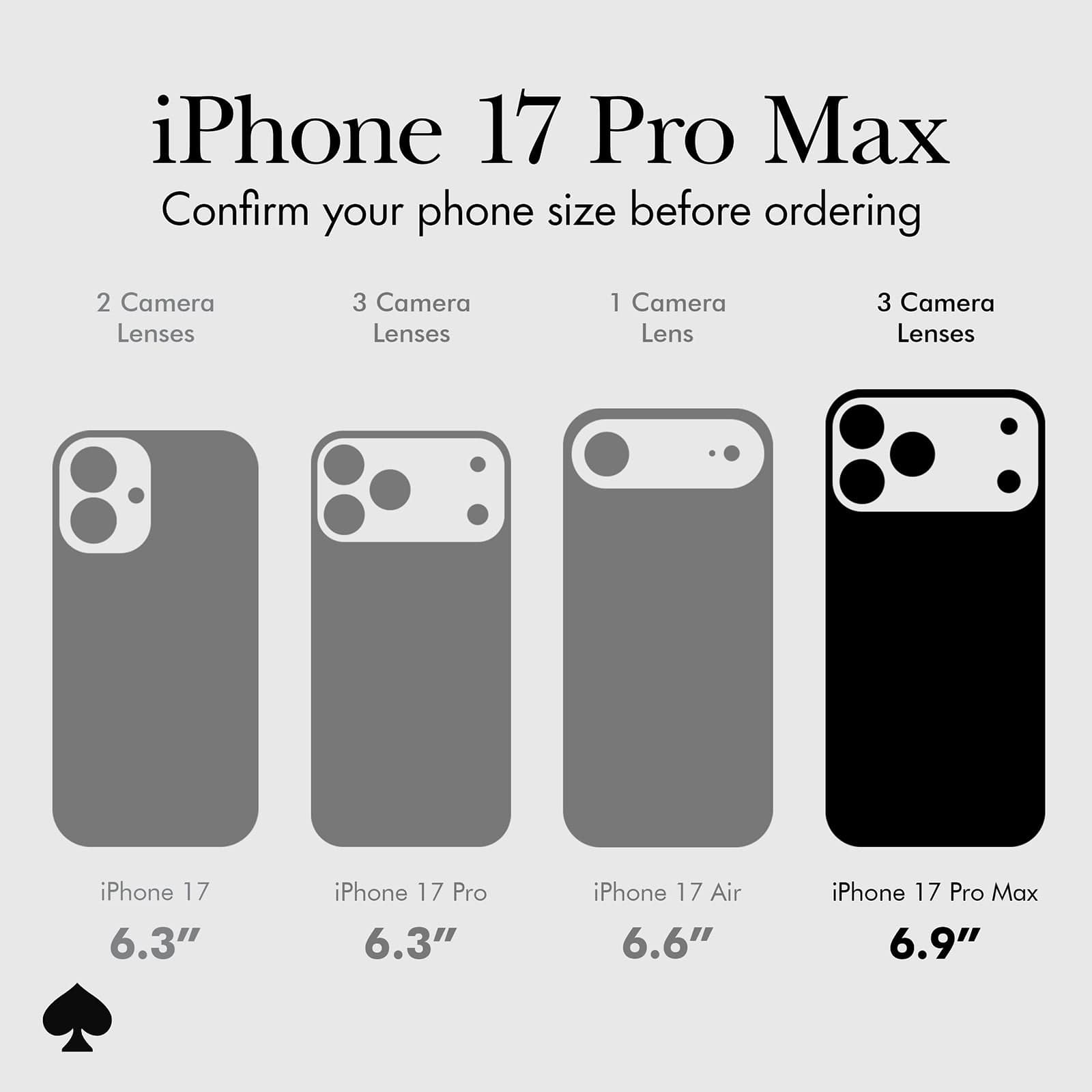 iPhone 17 Pro Max, confirm your phone size before ordering.