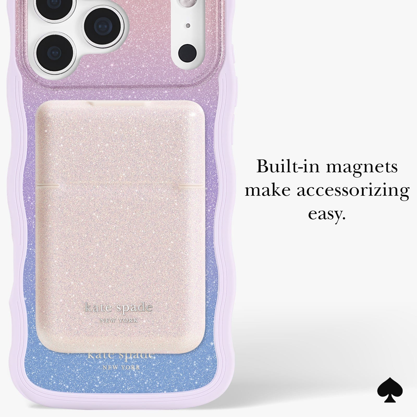 Built-in magnets make accessorizing easy