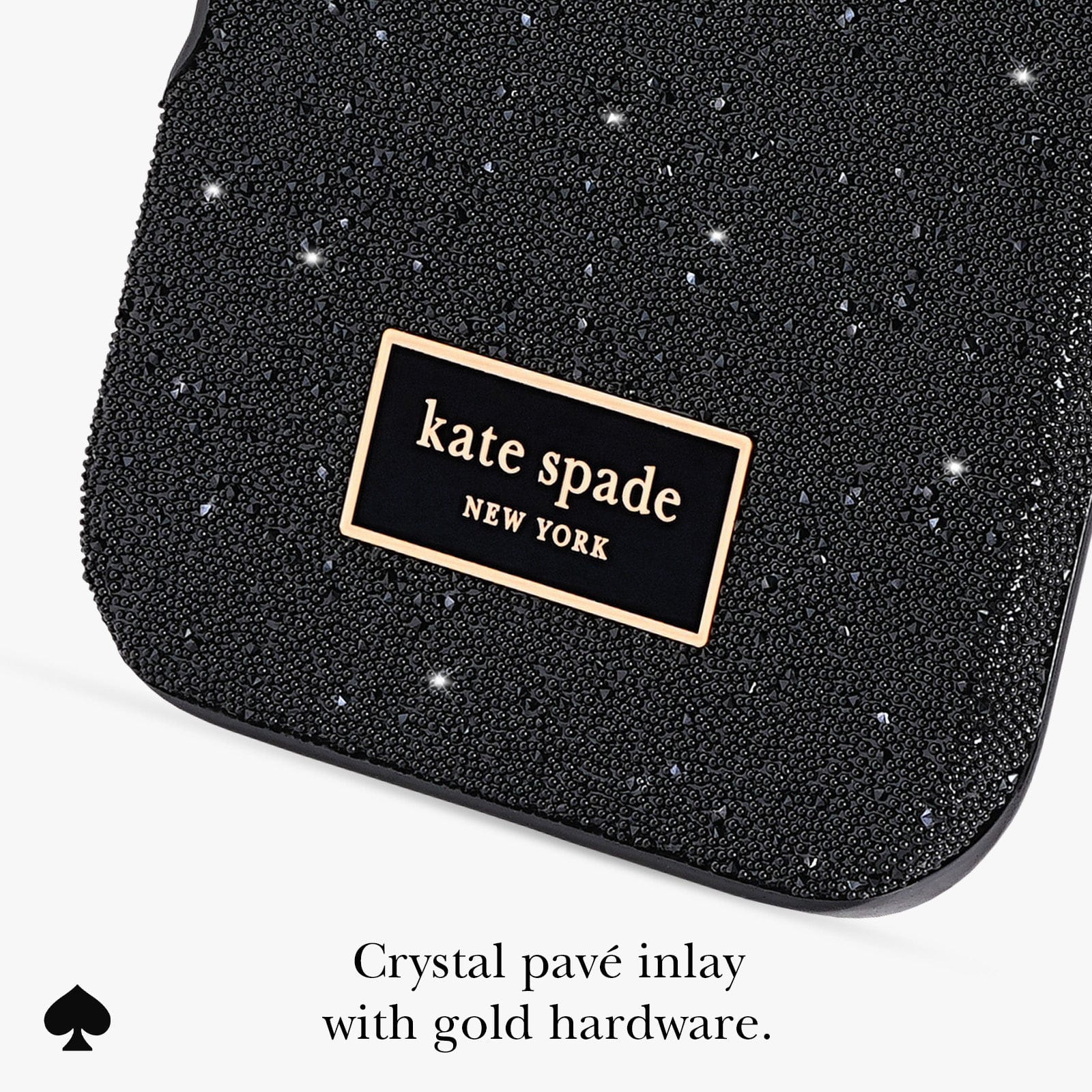 CRYSTAL PAVE INLAY WITH GOLD HARDWARE