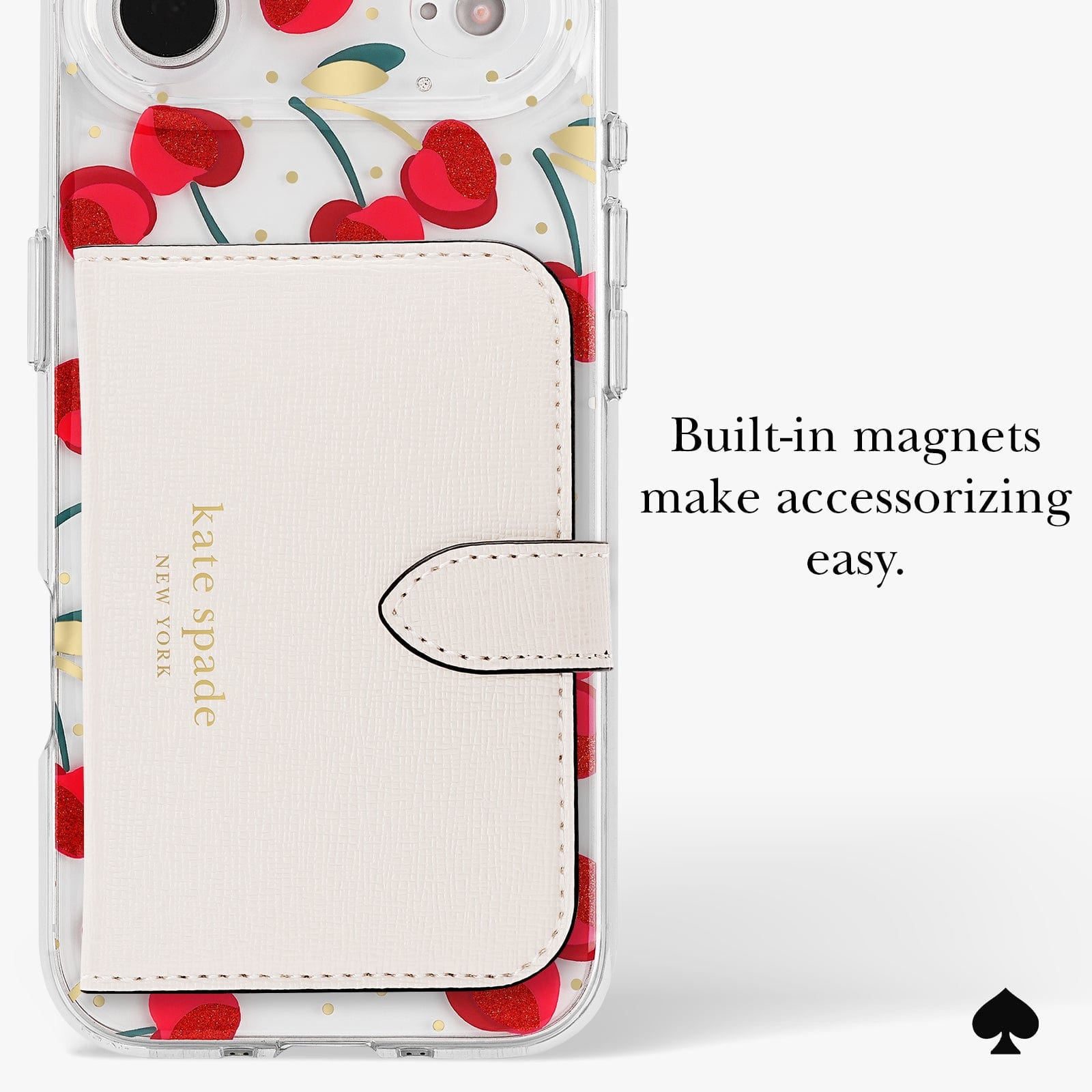BUILT-IN MAGNETS MAKE ACCESSORIZING EASY.