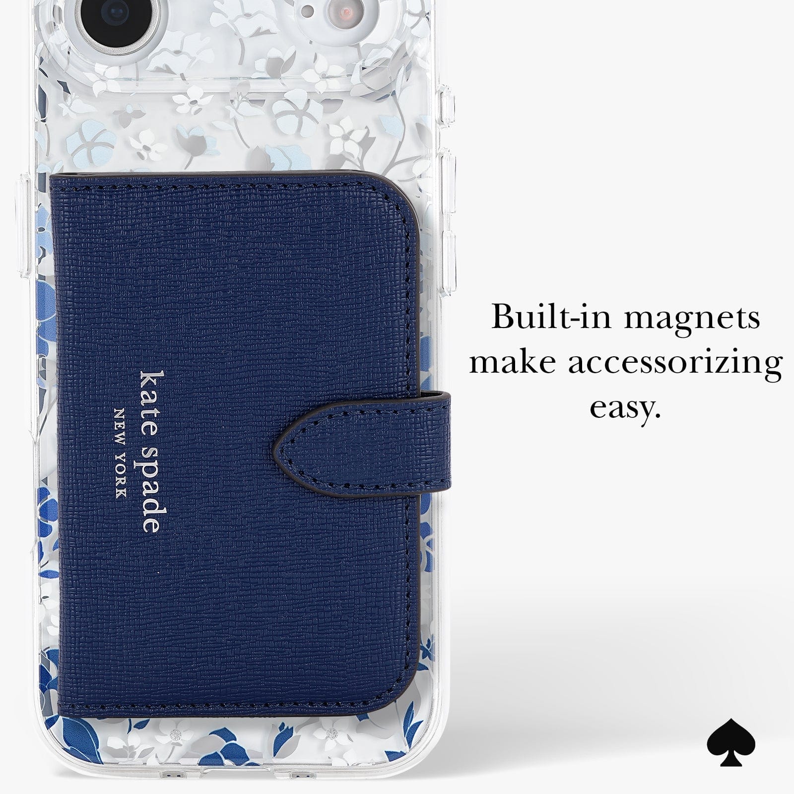 BUILT IN MAGNETS MAKE ACCESSORIZING EASY