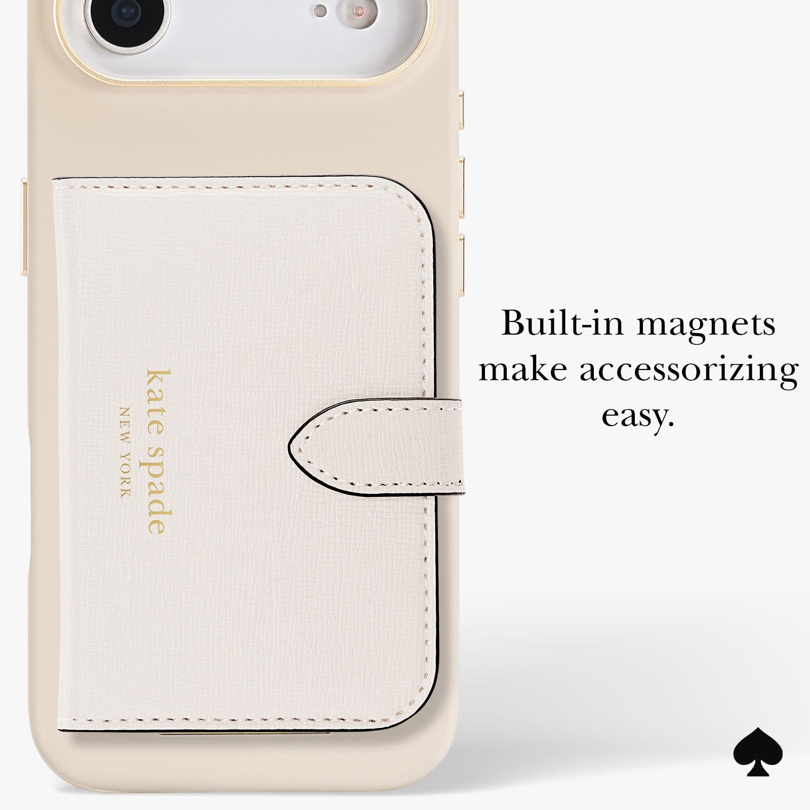 Built-in magnets make accessorizing easy