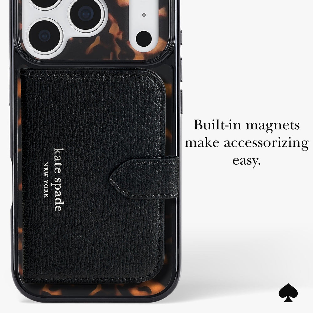 Built-in magnets make accessorizing easy.