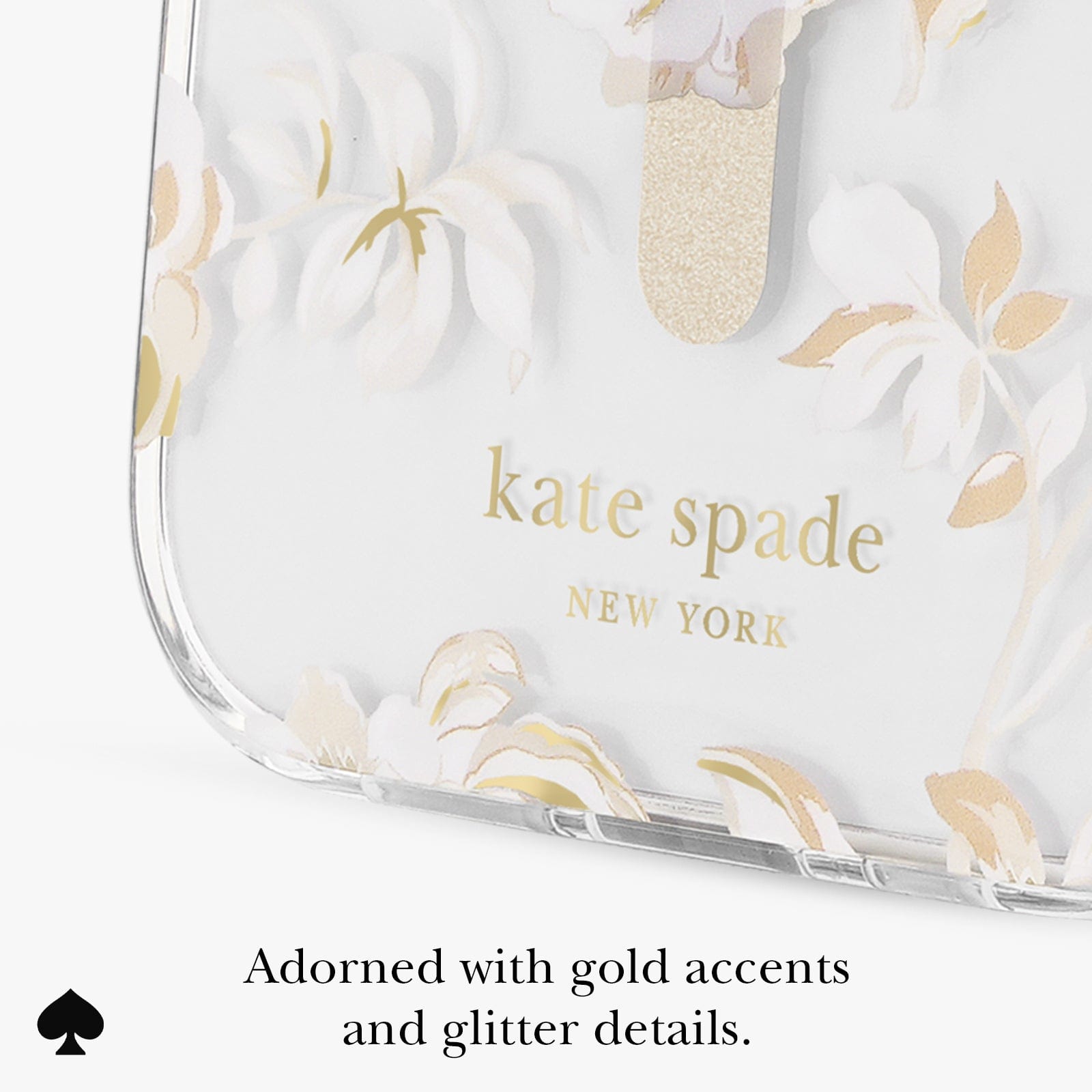 ADORNED WITH GOLD ACCENTS AND GLITTER DETAILS