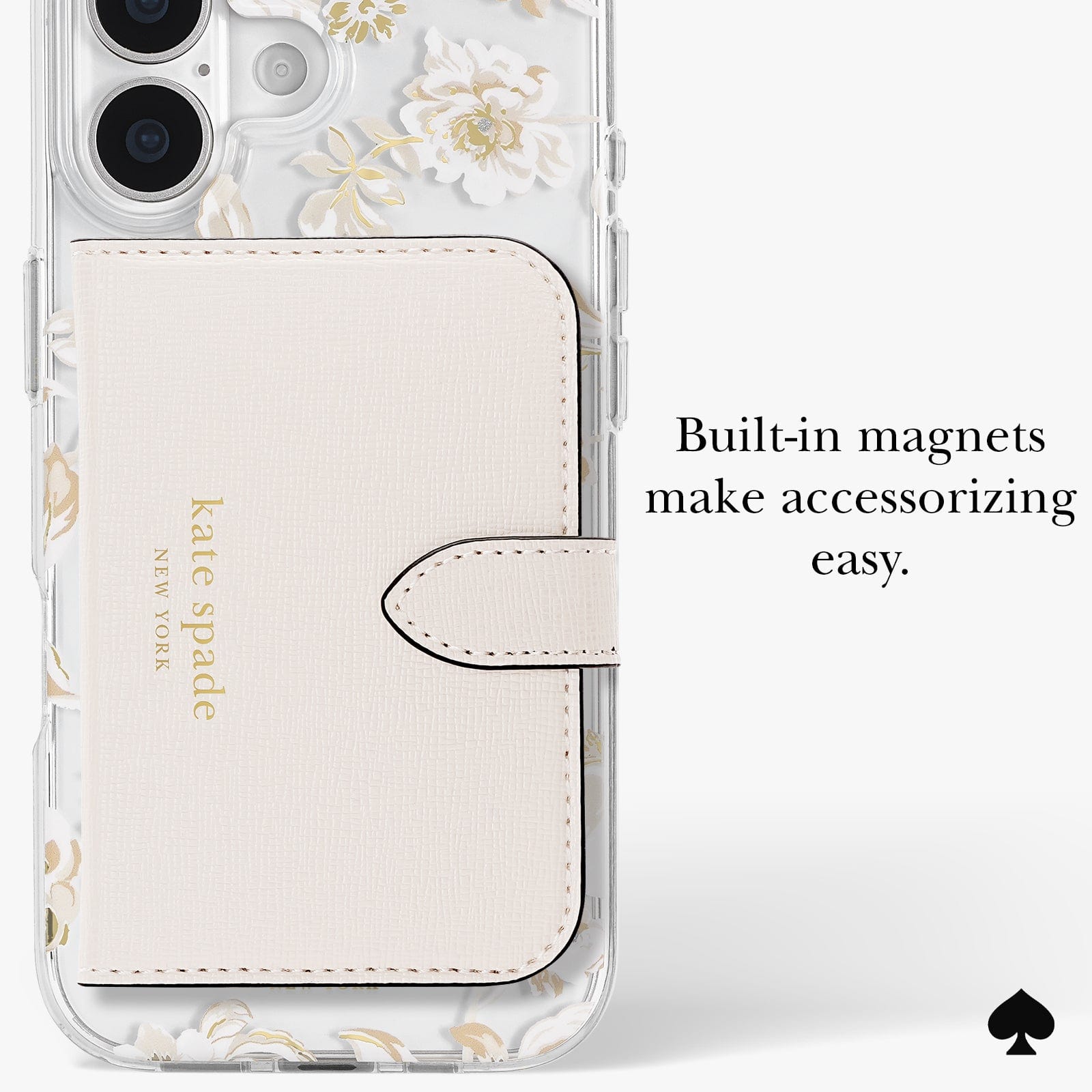 BUILT IN MAGNETS MAKE ACCESSORIZING EASY