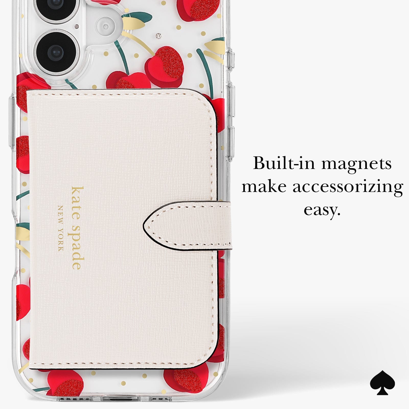 BUILT IN MAGNETS MAKE ACCESSORIZING EASY