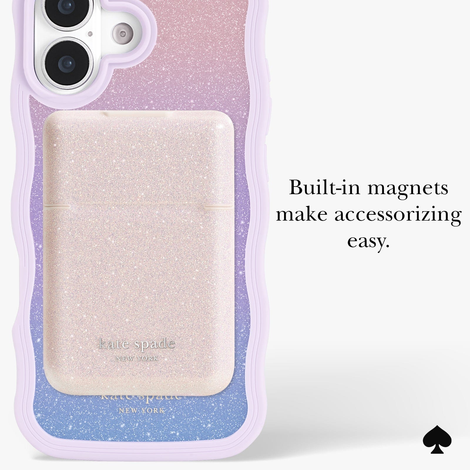 BUILT-IN MAGNETS MAKE ACCESSORIZING EASY