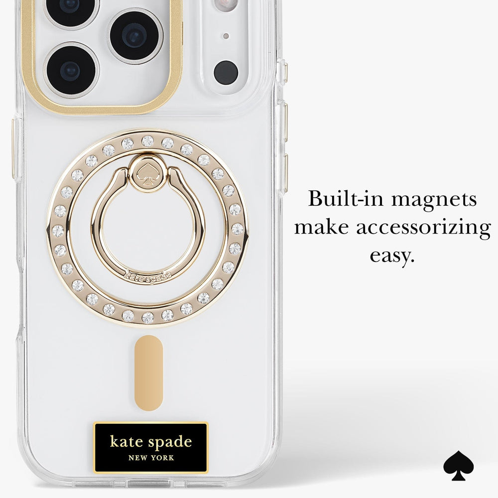 Built-in magnets make accessorizing easy.