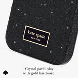Crystal pave inlay with gold hardware