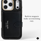 Built-in magnets make accessorizing easy.