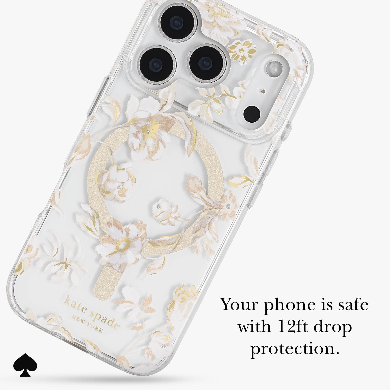 Your phone is safe with 12 foot drop protection.