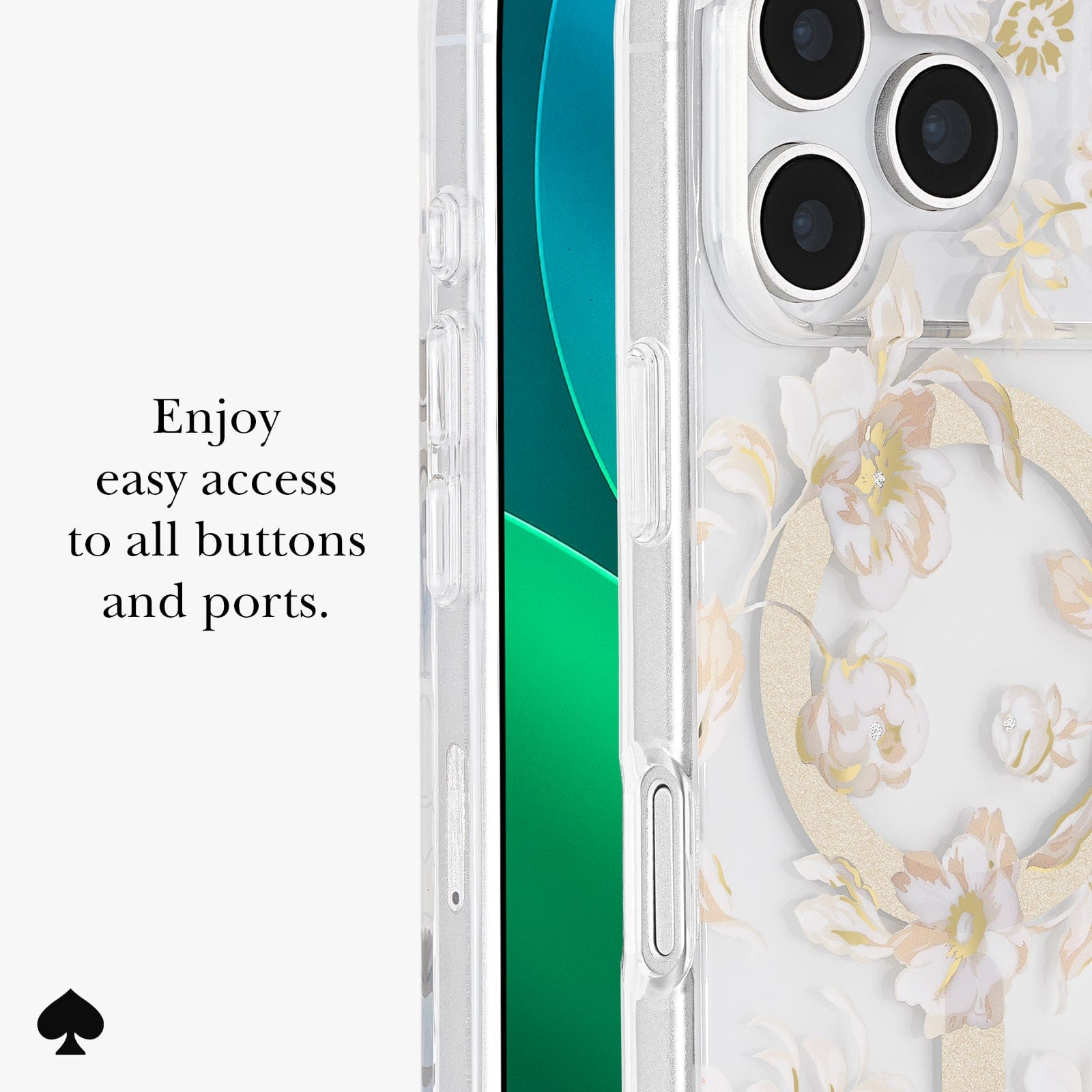 Enjoy easy access to all buttons and ports.