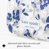 Adorned with silver accents and glitter details.