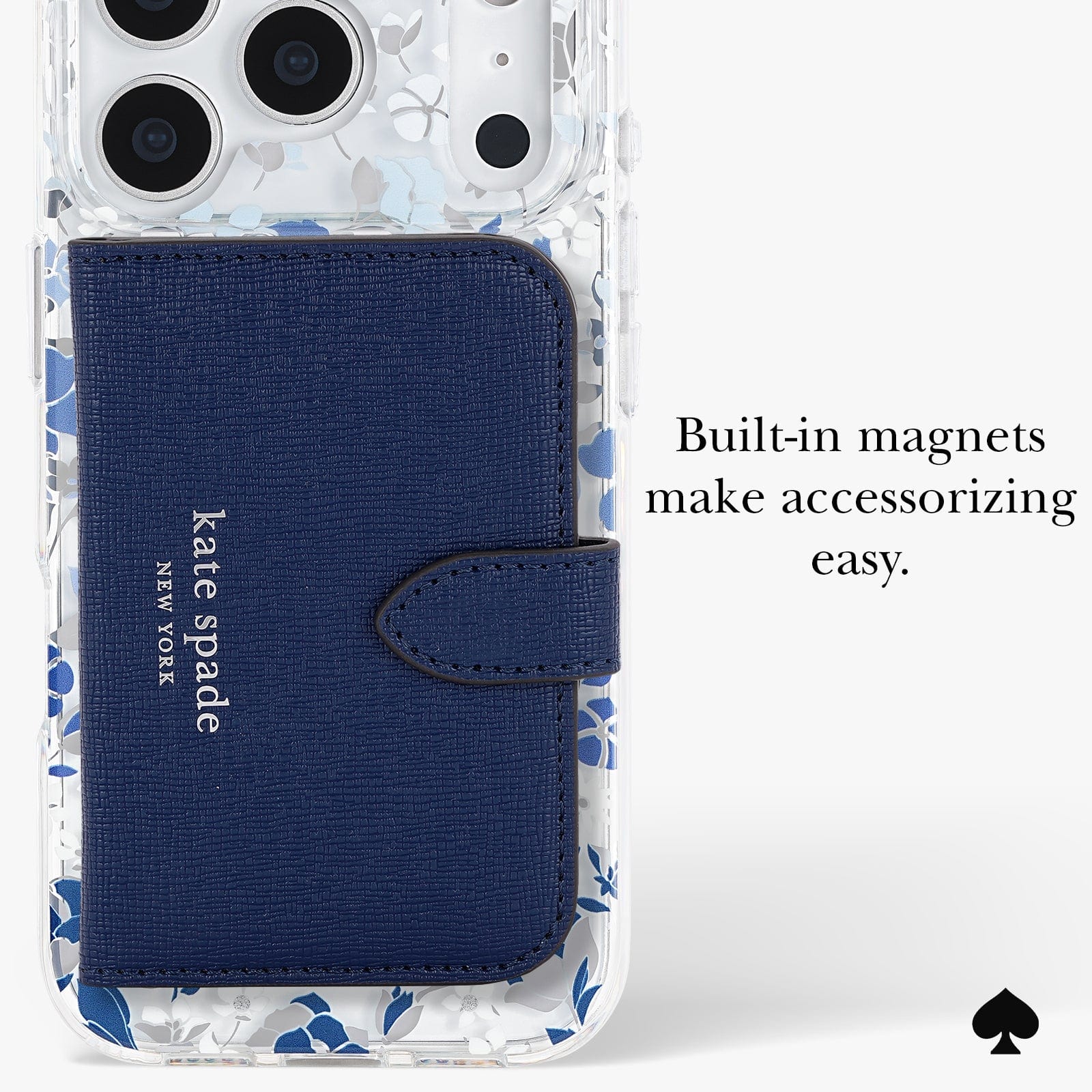 Built-in magnets make accessorizing easy.