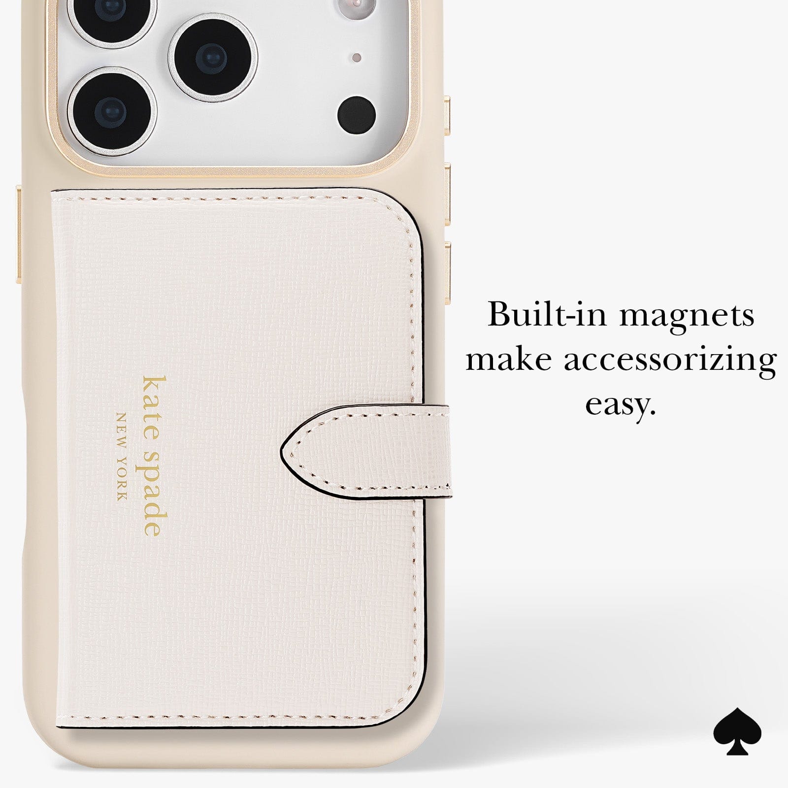 Built-in magnets make accessorizing easy
