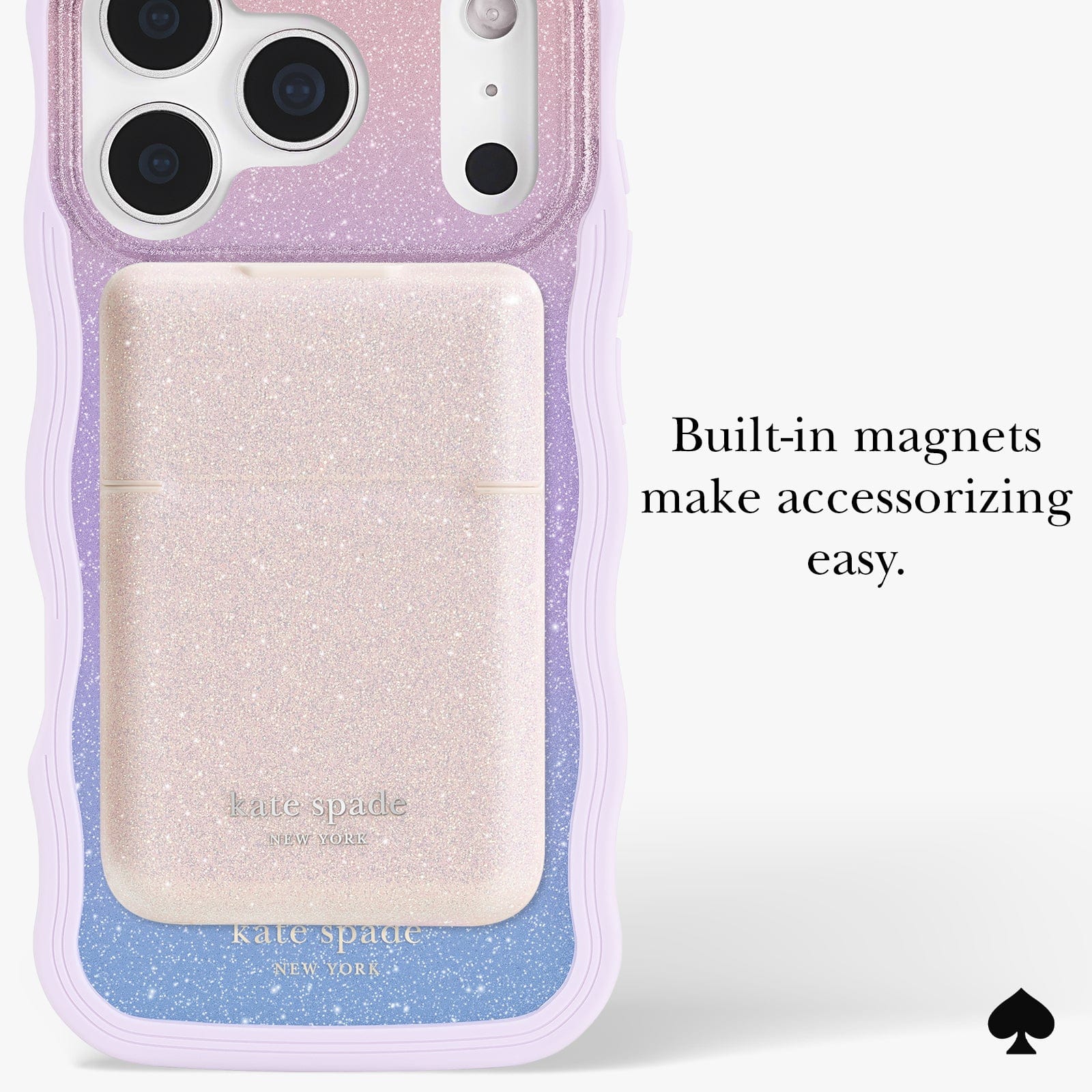 Built-in magnets make accessorizing easy.