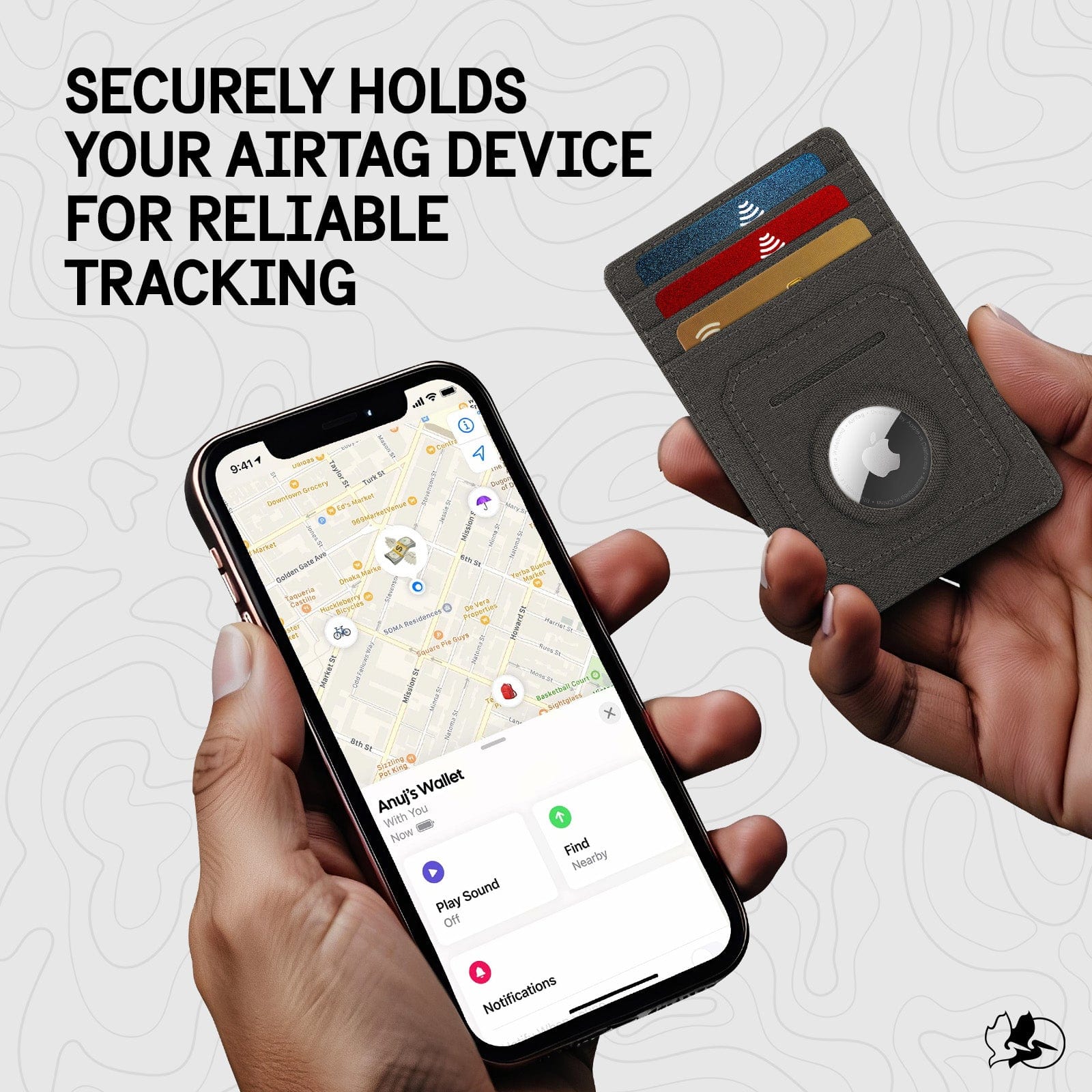 Pelican Charcoal Aegis AirTag RFID Wallet