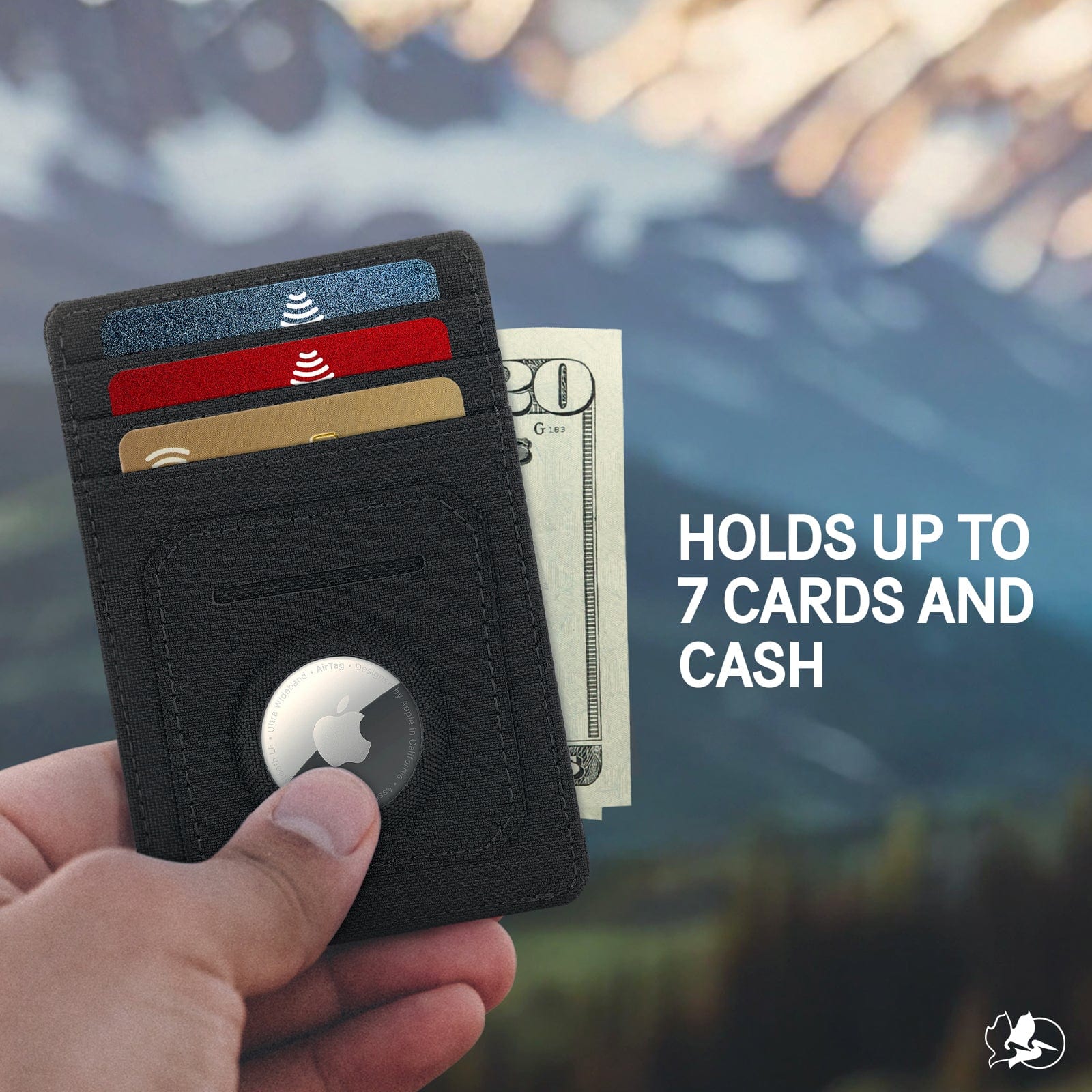 HOLDS UP TO 7 CARDS AND CASH