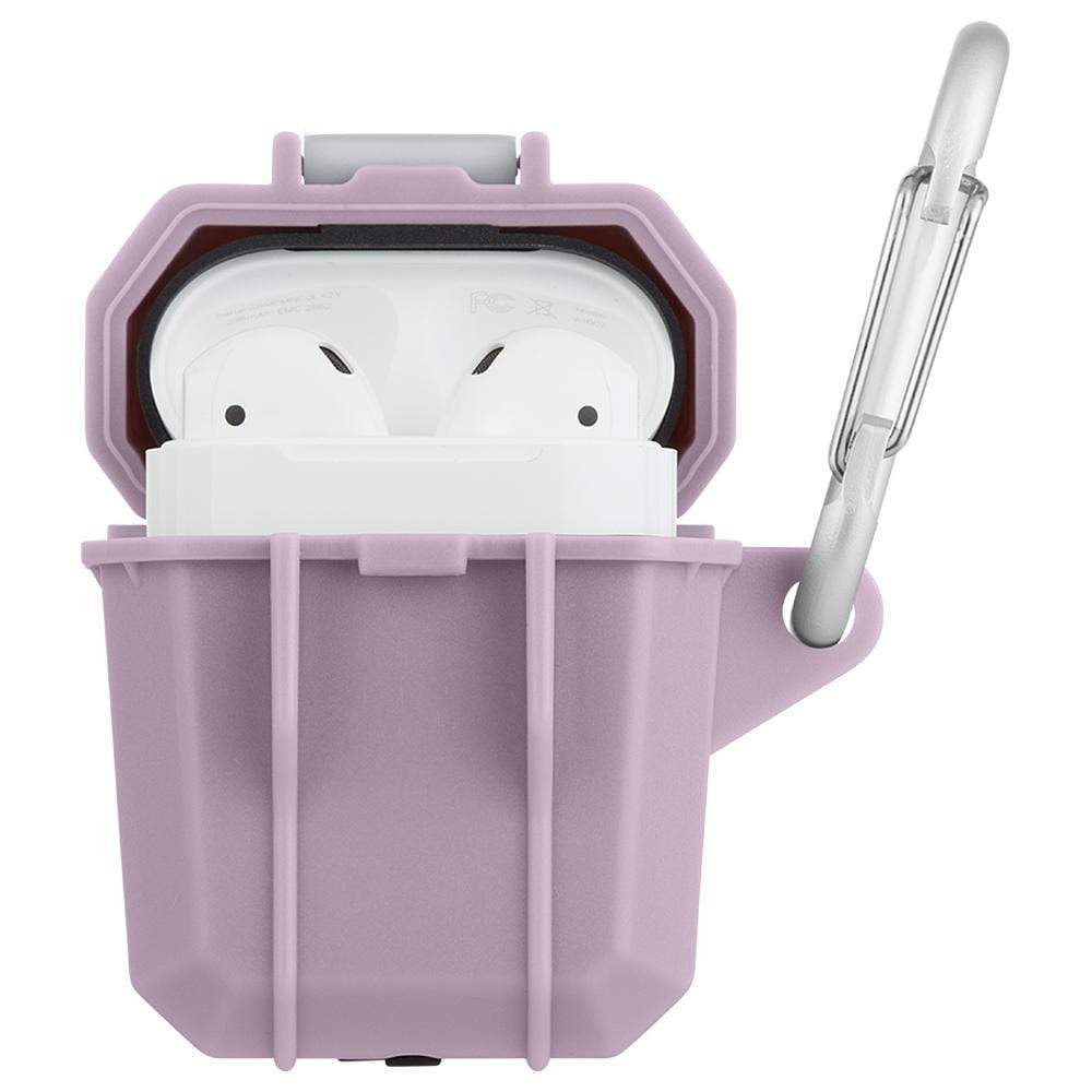 Pelican Marine AirPods case with heavy duty carabiner. color::Mauve