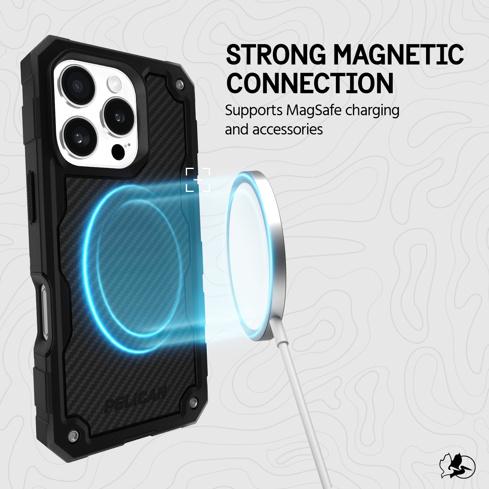 STRONG MAGNETIC CONNECTION SUPPORTS MAGSAFE CHARGING AND ACCESSORIES