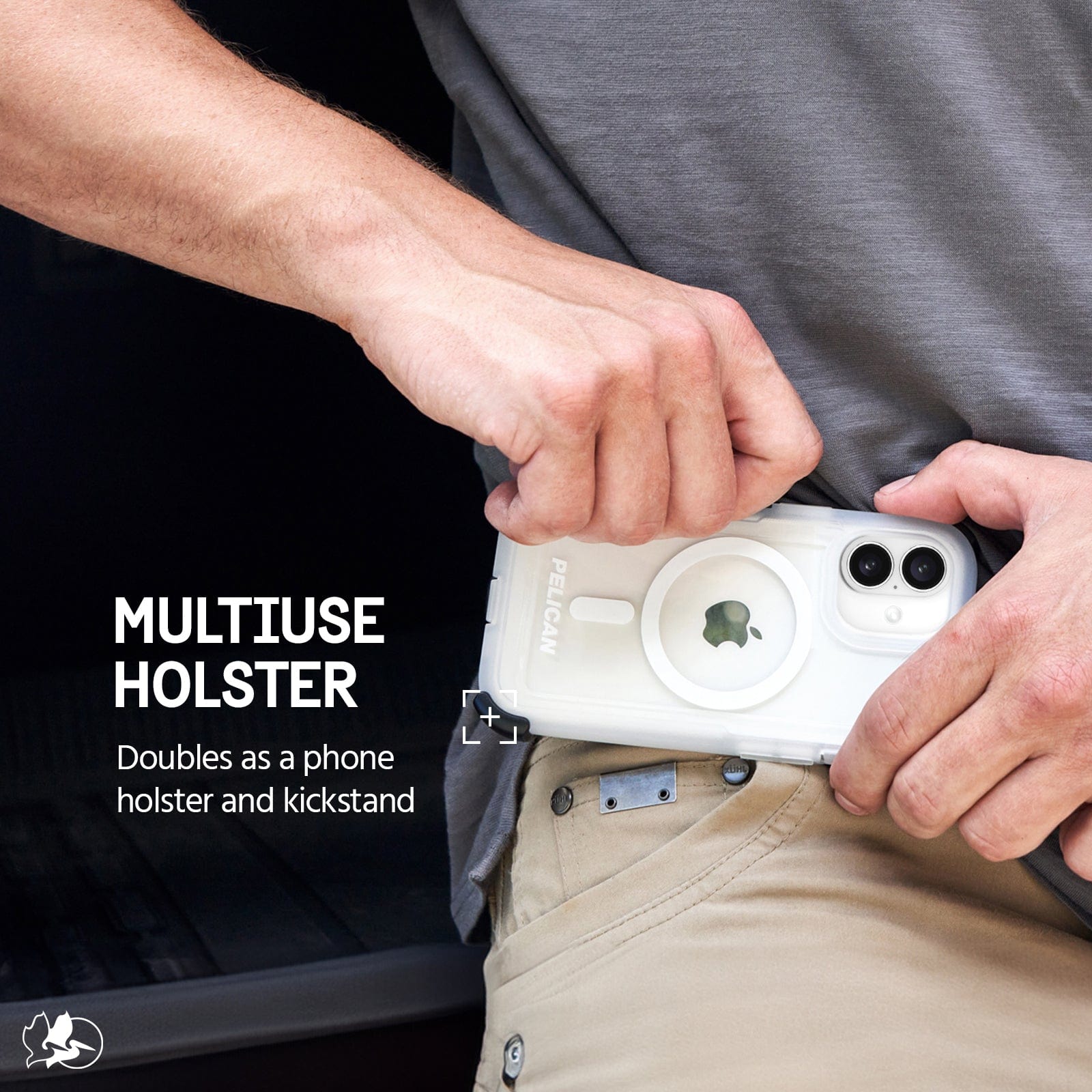 MULTIUSE HOLSTER DOUBLES AS A PHONE HOLSTER AND A KICKSTAND