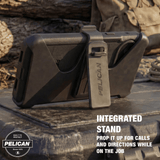 Integrated Stand. Prop it up for calls and directions while on the job
