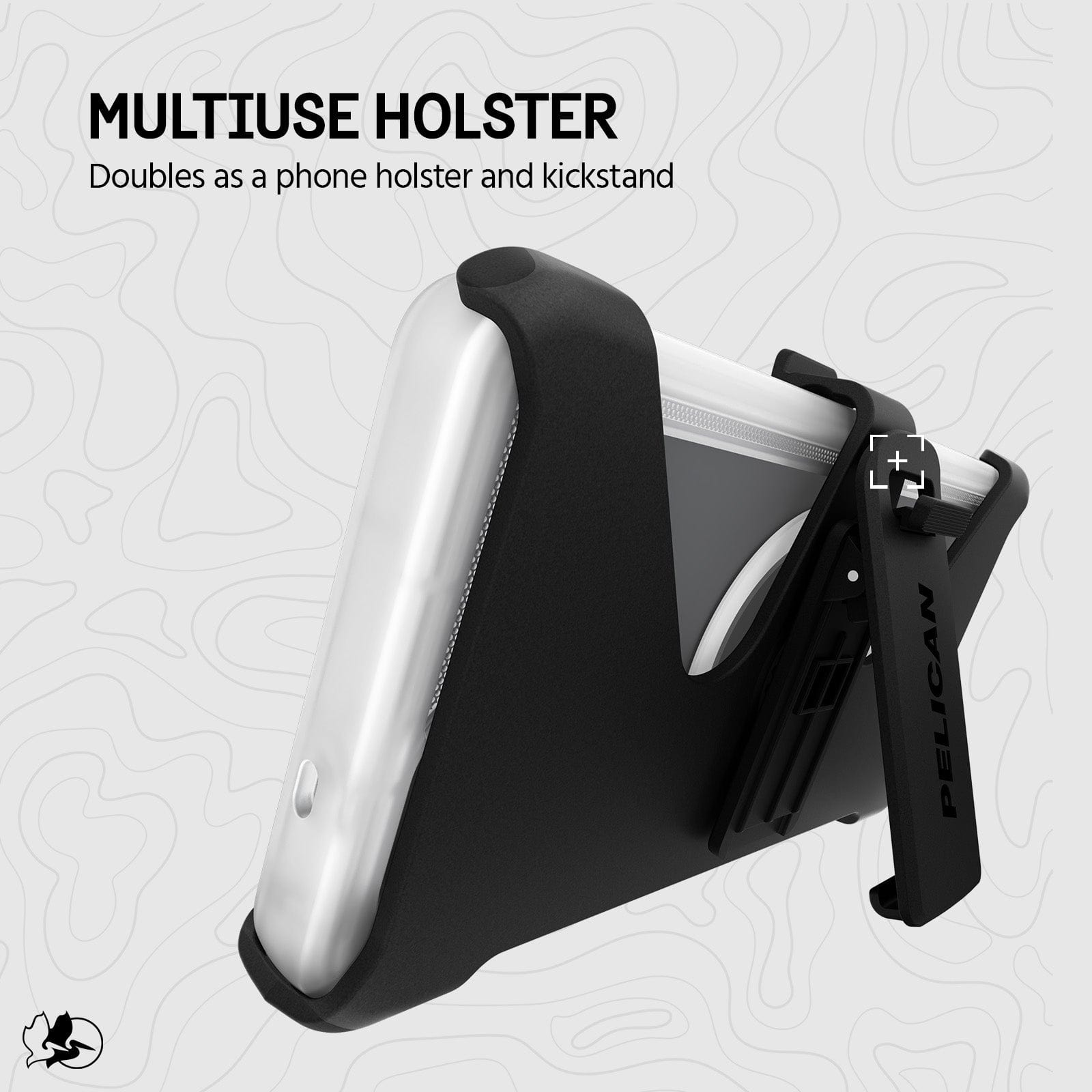 MULTI USE HOLSTER DOUBLES AS A PHONE HOLSTER AND A KICKSTAND
