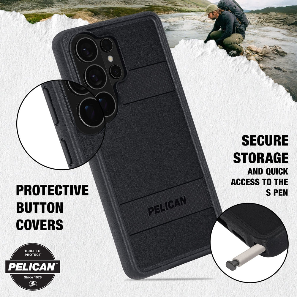 Protective button covers, secure storage and quick access to the S pen