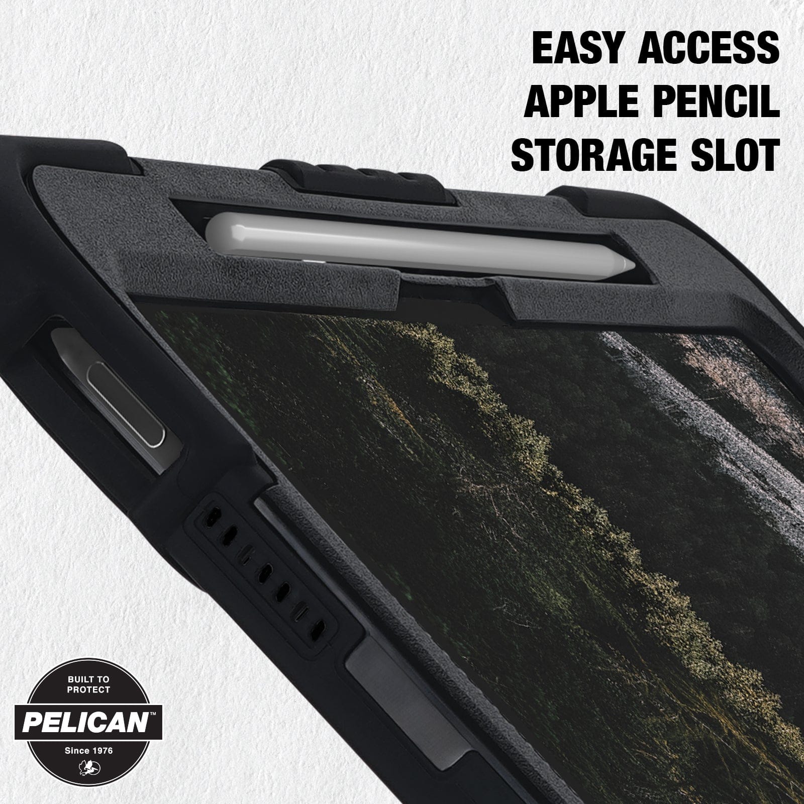 Easy access apple pencil storage slot