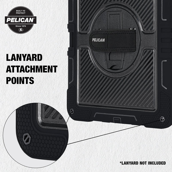 Lanyard attachment points, lanyard not included