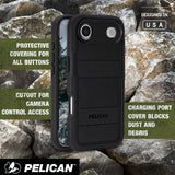 Protective covering for all buttons, cutout for camera control access, charging port cover blocks dust and debris 